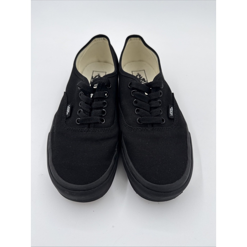 Vans Triple Black Sneakers Canvas Lace Up Low Top Unisex 8 Mens 9.5 Women's
